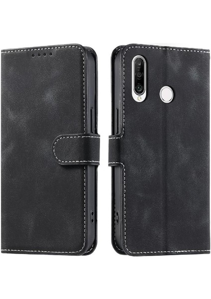 Huawei P30 Lite Manyetik Bilek Kayışı Pu Deri Cüzdan Kartı Için Flip Case (Yurt Dışından)