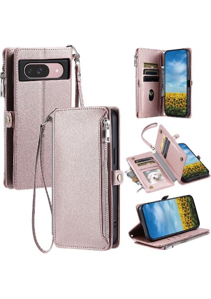 Google Piksel 8 Uzun Kordon Fermuar Faturaları Yuvası Rfıd 9 Için Crossbody Durumda (Yurt Dışından)