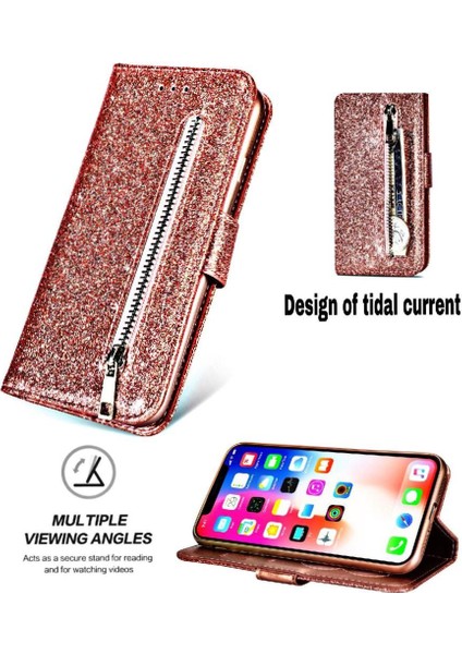 IPhone Xs Max Kart Tutucu Manyetik Kapatma Cüzdan Için Fermuarlı Cebi Durumda (Yurt Dışından)