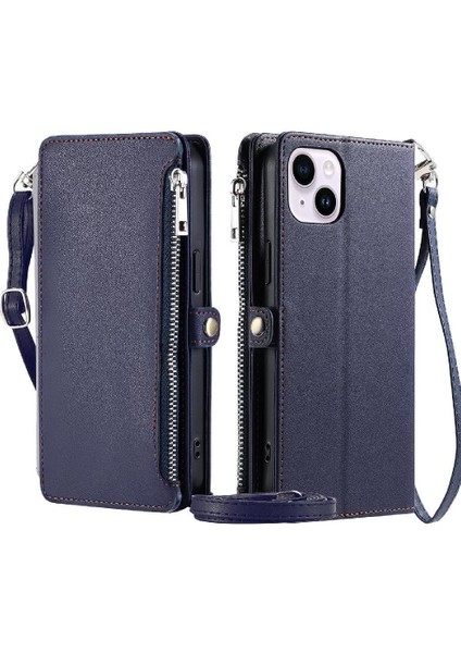 Crossbody Durumda IPhone 13 Mini Fermuar Faturaları Yuvası Durumda Cüzdan Uzun 9 (Yurt Dışından) fırsatları