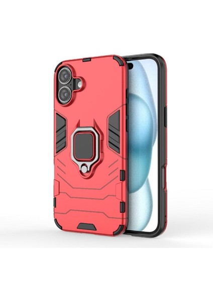 Halka Araba Montaj Kickstand Durumda IPhone 16 Artı Darbeye Dayanıklı Metal Halka (Yurt Dışından)