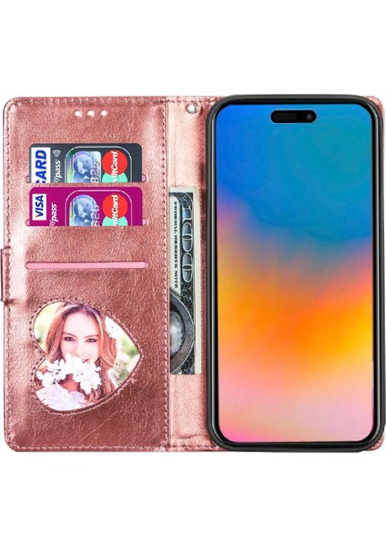 IPhone 15 Için Fermuar Cep Durumda Artı Glitter Cüzdan Kılıf Manyetik Pu (Yurt Dışından)