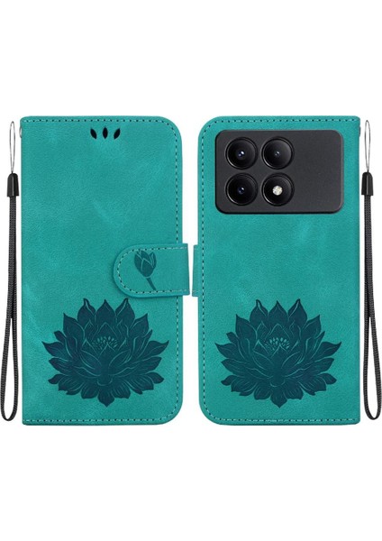 Xiaomi Poco X6 Pro 5g Için Flip Case Kickstand Kabartma Lotus Çiçek (Yurt Dışından)