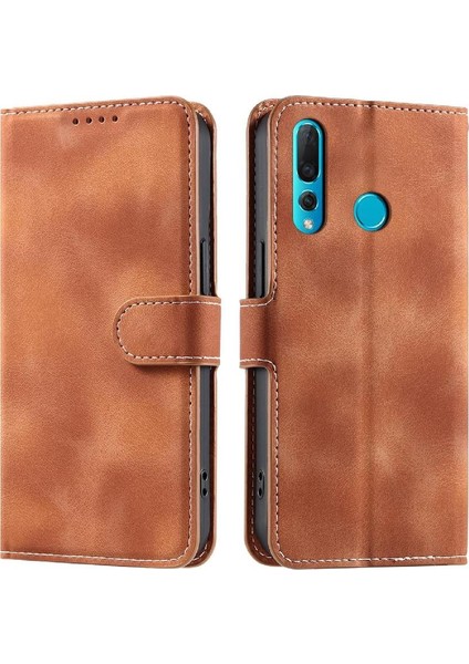 Huawei P Akıllı Artı 2019 Pu Deri Cüzdan Kart Yuvaları Bilek Için Flip Case (Yurt Dışından)