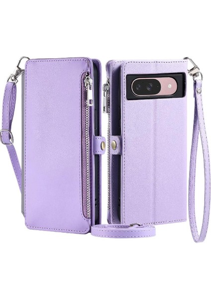 Google Piksel 8 Uzun Kordon Fermuar Faturaları Yuvası Rfıd 9 Için Crossbody Durumda (Yurt Dışından)