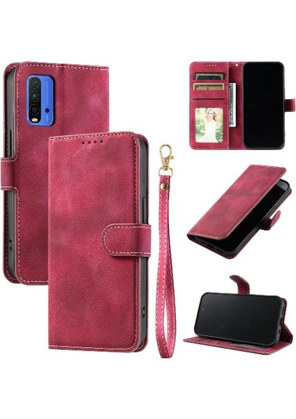 Xiaomi Redmi Için Flip Case 9 Güç Kickstand Pu Deri Manyetik Bilek (Yurt Dışından)