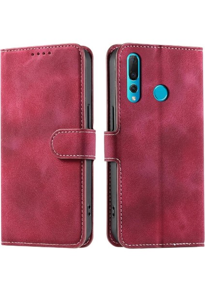 Huawei P Akıllı Artı 2019 Pu Deri Cüzdan Kart Yuvaları Bilek Için Flip Case (Yurt Dışından)