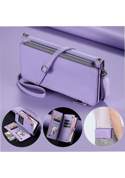 IPhone 13 Için Crossbody Durumda Pro Max Rfıd Engelleme Uzun Kordon 9 Kart (Yurt Dışından) fırsatları