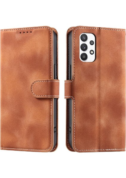 Samsung Galaxy A32 4g Kickstand Bilek Kayışı Pu Deri Kart Için Flip Case (Yurt Dışından)