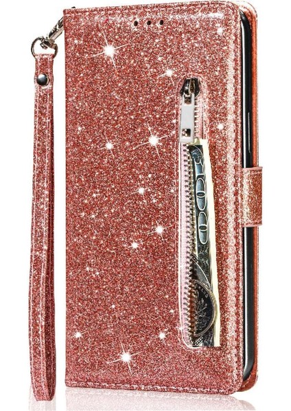 IPhone 14 Için Fermuar Cep Durumda Artı Pu Deri Kart Tutucu Glitter Vaka (Yurt Dışından) indirimleri