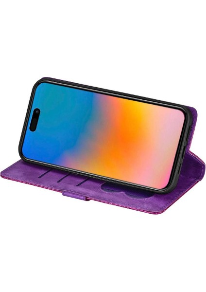 IPhone 15 Için Fermuar Cep Durumda Artı Glitter Cüzdan Kılıf Manyetik Pu (Yurt Dışından)