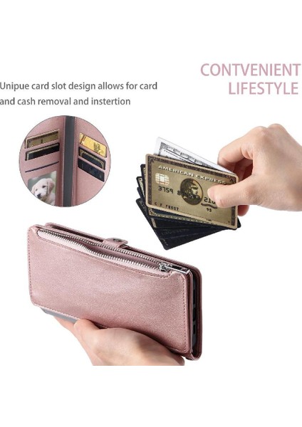 IPhone 16 Için Crossbody Durumda Pro Max Fermuar Faturaları Yuvası Uzun Kordon 9 (Yurt Dışından)