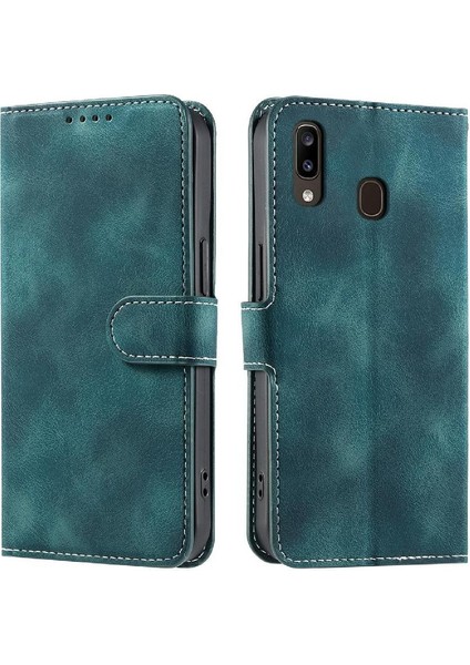Samsung Galaxy A20E Pu Deri Bilek Kayışı Manyetik Cüzdan Için Flip Case (Yurt Dışından)