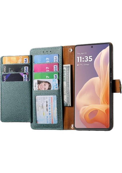 Motorola Kenar 2024 Fermuar Aşk Darbeye Deri Kılıf Için Flip Case (Yurt Dışından)