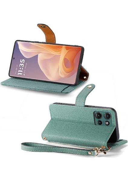 Motorola Kenar 2024 Fermuar Aşk Darbeye Deri Kılıf Için Flip Case (Yurt Dışından)