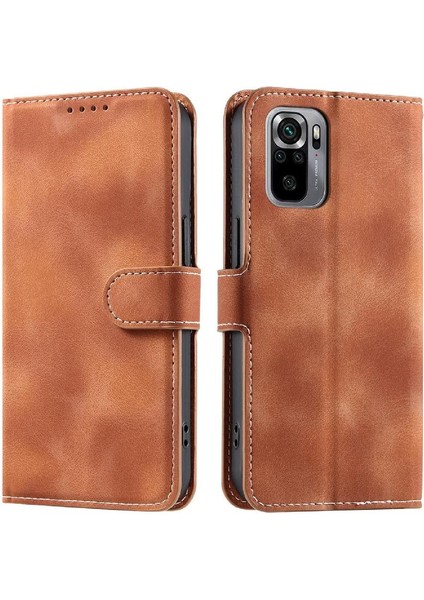 Xiaomi Redmi Not 10 Için Flip Case 4g Cüzdan Kart Yuvaları Bilek Kayışı Pu (Yurt Dışından) indirimleri