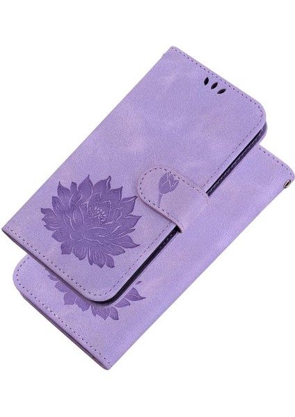 Mays Boutique Xiaomi Redmi 12C Kickstand Kickstand Cüzdan Kabartma Lotus Için Flip Case (Yurt Dışından)