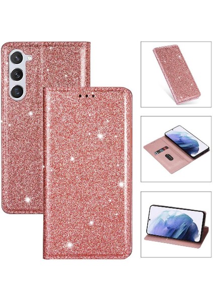 Samsung Galaxy S24 Artı Flip Case Cüzdan Kart Tutucu Için Glitter Flip Case (Yurt Dışından)