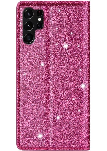 Samsung Galaxy S24 Ultra Manyetik Kapatma Flip Case Için Glitter Flip Case (Yurt Dışından)