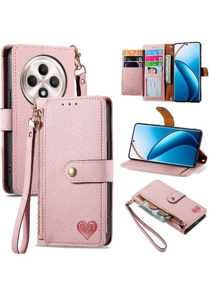 Oppo F27 Aşk Darbeye Dayanıklı Cüzdan Deri Kılıf Fermuar Için Flip Case (Yurt Dışından)