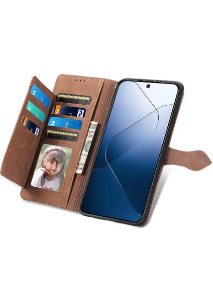 Xiaomi 14T Pro Iş Çoklu Kart Yuvası Çok Renkli Cüzdan Flip Için Kılıf (Yurt Dışından) fırsatları