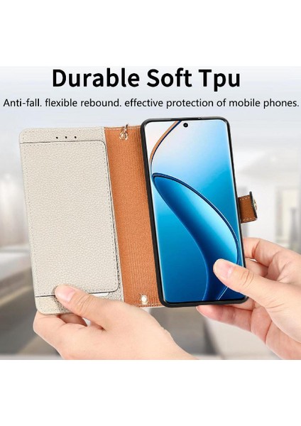 Realme 13 Cüzdan Darbeye Deri Kılıf Fermuar Aşk Için Flip Case (Yurt Dışından)