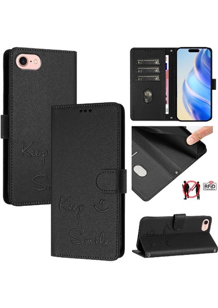 IPhone Se 4 Için Kılıf 2024 Pu Deri Kart Tutucu Cüzdan Rfıd Engelleme Flıp (Yurt Dışından)