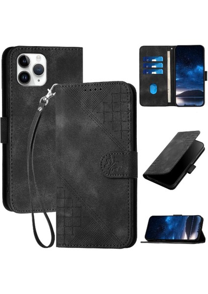 IPhone 11 Pro ve Kredi Kartı Yuvası Için Flip Case Kabartmalı Kelebek Yüksek (Yurt Dışından)