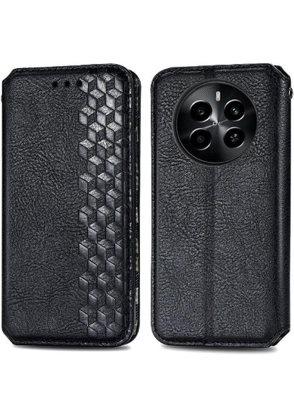 Realme 13 Flip Kapak Cüzdan Fonksiyonu Zarif Iş Deri Için Kılıf (Yurt Dışından)