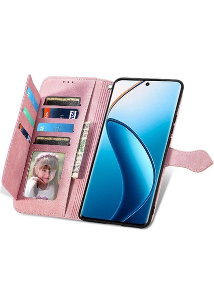 Realme 13 Çok Renkli Cüzdan Çoklu Kart Yuvası Flip Fermuar Tarzı Için Kılıf (Yurt Dışından)