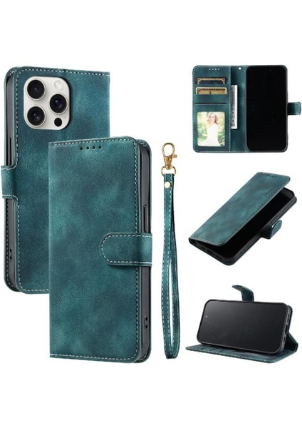 IPhone 16 Için Flip Case Pro Max Manyetik Cüzdan Kart Yuvaları Pu Deri (Yurt Dışından)