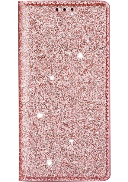 IPhone 16 Için Glitter Flip Case Artı Pu Deri Kart Tutucu Manyetik Kapak (Yurt Dışından)