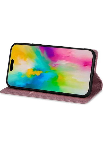 IPhone 16 Için Glitter Flip Case Artı Pu Deri Kart Tutucu Manyetik Kapak (Yurt Dışından)