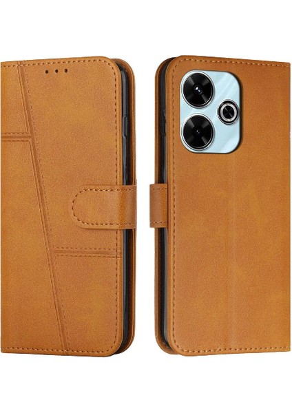 Xiaomi Poco M6 4g Yan Toka Için Flip Case Tam Koruma Kartı Pu (Yurt Dışından)