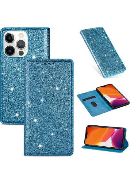 IPhone 13 Için Glitter Flip Case Pro Flip Case Cüzdan Kart Tutucu Manyetik (Yurt Dışından)