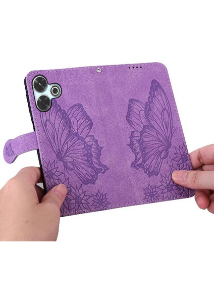 Xiaomi Poco M6 4g Için Flip Case Deri Cüzdan Kickstand Koruyucu Büyük (Yurt Dışından)