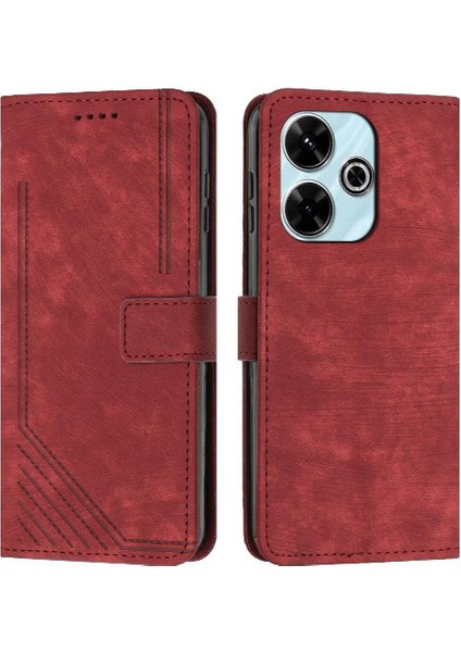 Xiaomi Poco M6 4g Kart Ekleme Cüzdan Pu Deri Için Flip Case (Yurt Dışından)