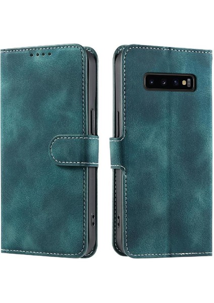Samsung Galaxy S10 Artı Cüzdan Kart Yuvaları Manyetik Kickstand Için Flip Case (Yurt Dışından)
