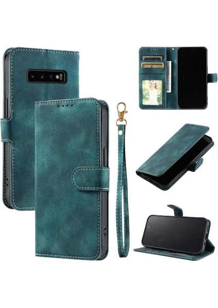 Samsung Galaxy S10 Artı Cüzdan Kart Yuvaları Manyetik Kickstand Için Flip Case (Yurt Dışından)