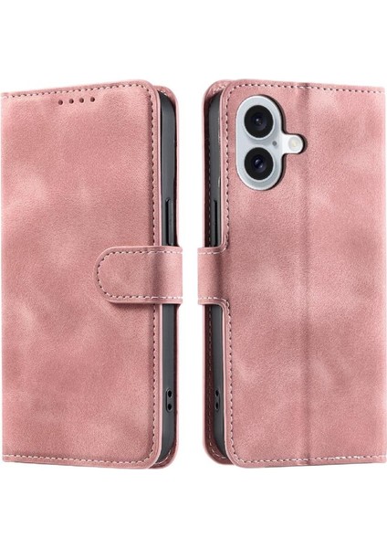 IPhone 16 Için Flip Case Artı Pu Deri Manyetik Cüzdan Kart Yuvaları Bilek (Yurt Dışından)