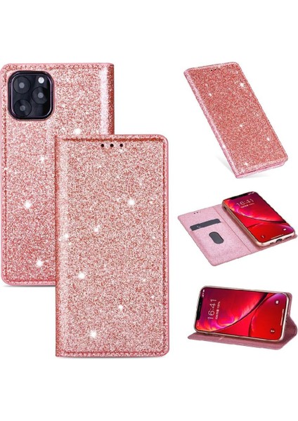 IPhone 11 Için Glitter Flip Case Pro Flip Case Cüzdan Pu Deri Manyetik (Yurt Dışından)