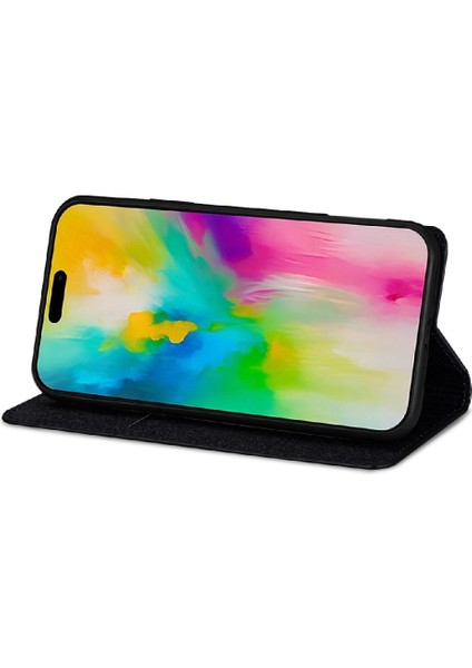 IPhone 16 Için Glitter Flip Case Artı Pu Deri Kart Tutucu Manyetik Kapak (Yurt Dışından)