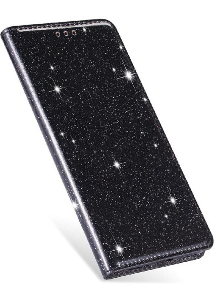 IPhone 16 Için Glitter Flip Case Artı Pu Deri Kart Tutucu Manyetik Kapak (Yurt Dışından)