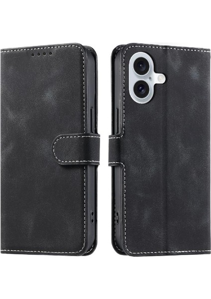 IPhone 16 Için Flip Case Artı Pu Deri Manyetik Cüzdan Kart Yuvaları Bilek (Yurt Dışından)