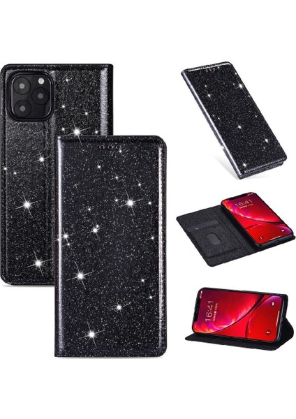 IPhone 12 Için Glitter Flip Case Pro Manyetik Kapatma Flip Case Cüzdan Pu (Yurt Dışından)