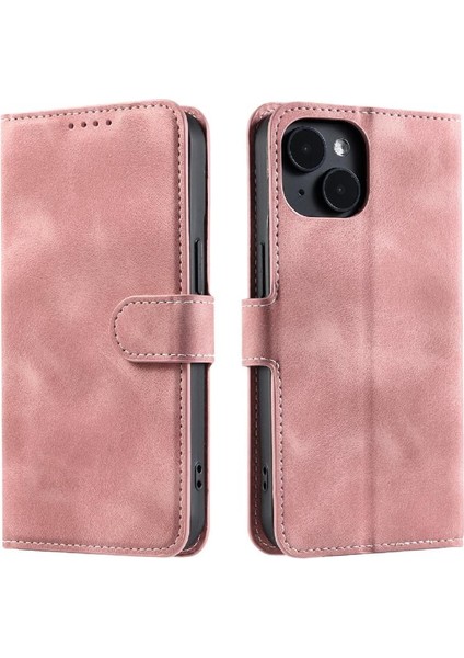 IPhone 15 Için Flip Case Artı Cüzdan Kart Yuvaları Kickstand Bilek Kayışı Pu (Yurt Dışından)
