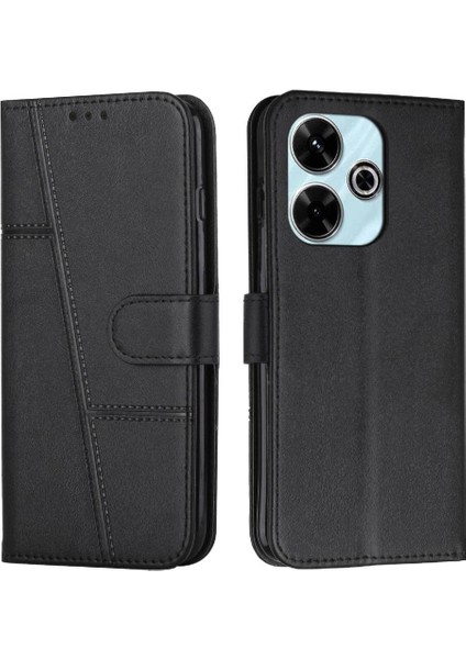Xiaomi Poco M6 4g Yan Toka Için Flip Case Tam Koruma Kartı Pu (Yurt Dışından)