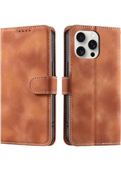 IPhone 13 Için Flip Case Pro Max Cüzdan Kart Yuvaları Manyetik Pu Deri (Yurt Dışından)