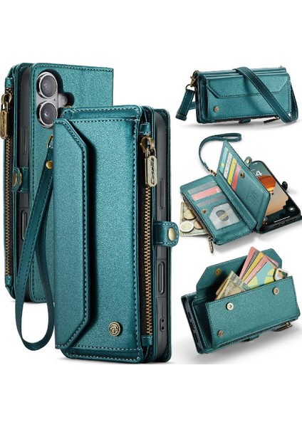 IPhone 16 Için Crossbody Durumda Artı Kart Tutucu Kılıf Cüzdan Cüzdan Kılıf Için (Yurt Dışından)