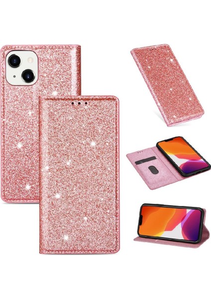 IPhone 13 Için Glitter Flip Case/iphone 14 Pu Deri Flip Case Cüzdan (Yurt Dışından)
